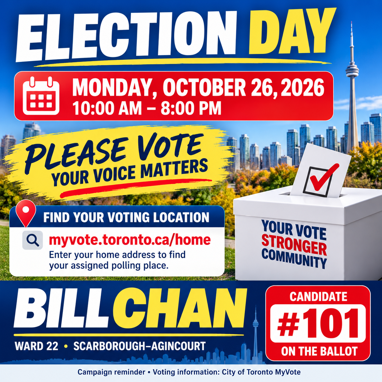 🗳️ 10月26日就是投票日！請大家一定要投票！ 